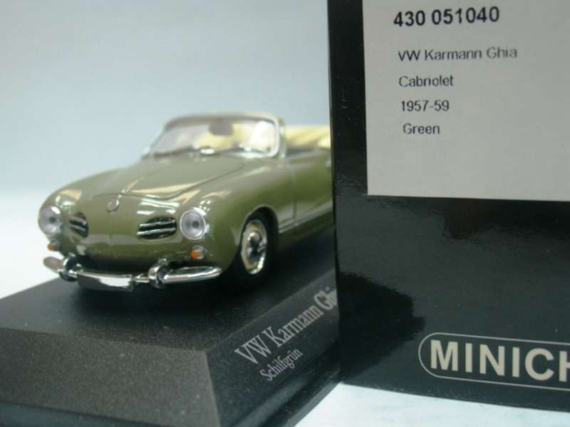 Volkswagen Karmann Ghia I (1300) reed-green 1959 1/43 Minichamps NEW+boxed #6056 instant wheels