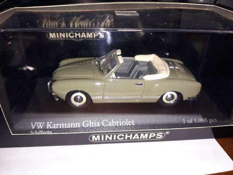 Volkswagen Karmann Ghia I (1300) reed-green 1959 1/43 Minichamps NEW+boxed #6056 instant wheels