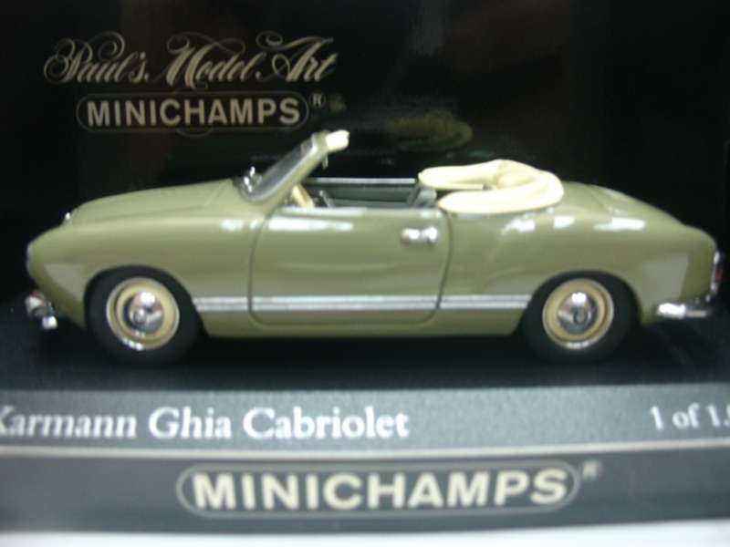 Volkswagen Karmann Ghia I (1300) reed-green 1959 1/43 Minichamps NEW+boxed #6056 instant wheels