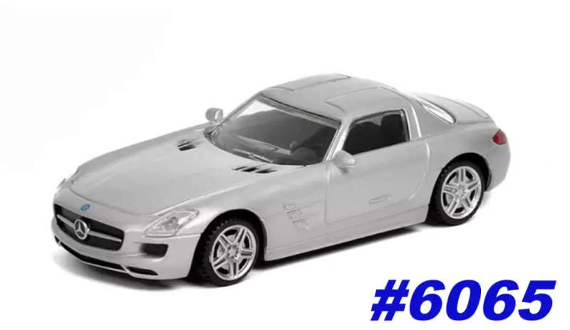 Mercedes-Benz SLS AMG gullwing Coupe 2008 silver 1/43 Rastar NEW+boxed #6065 instant wheels