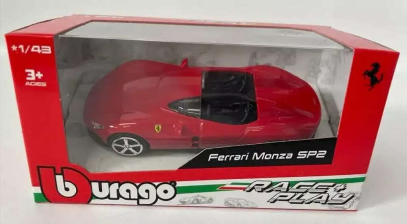 Ferrari Monza SP2 2018 Rosso Corsa Red 1/43 Bburago NEW+boxed #6067 instant wheels
