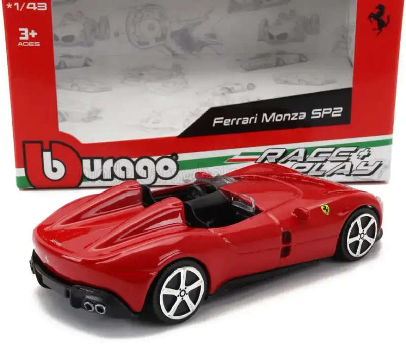 Ferrari Monza SP2 2018 Rosso Corsa Red 1/43 Bburago NEW+boxed #6067 instant wheels