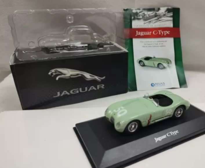 Jaguar C Type 1952 lt.green #50 French GP 1/43 Atlas NEW+boxed #6071 instant wheels
