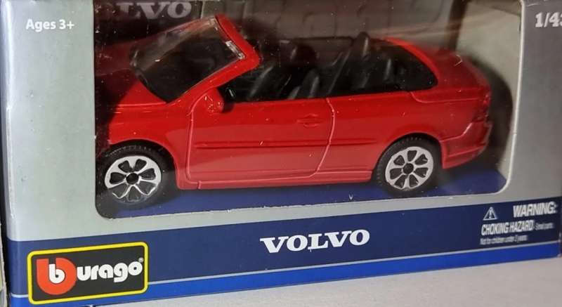 Volvo C70 open Cabriolet 2006 red 1/43 Bburago NEW+boxed #6072 instant wheels