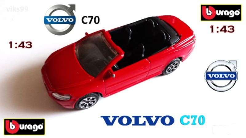 Volvo C70 open Cabriolet 2006 red 1/43 Bburago NEW+boxed #6072 instant wheels