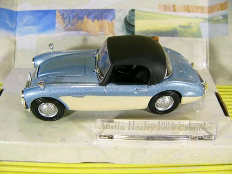 Austin Healey 100/6 Cabriolet 1957 blue-met/cream 1/43 Cararama NEW+boxed #6076 instant wheels