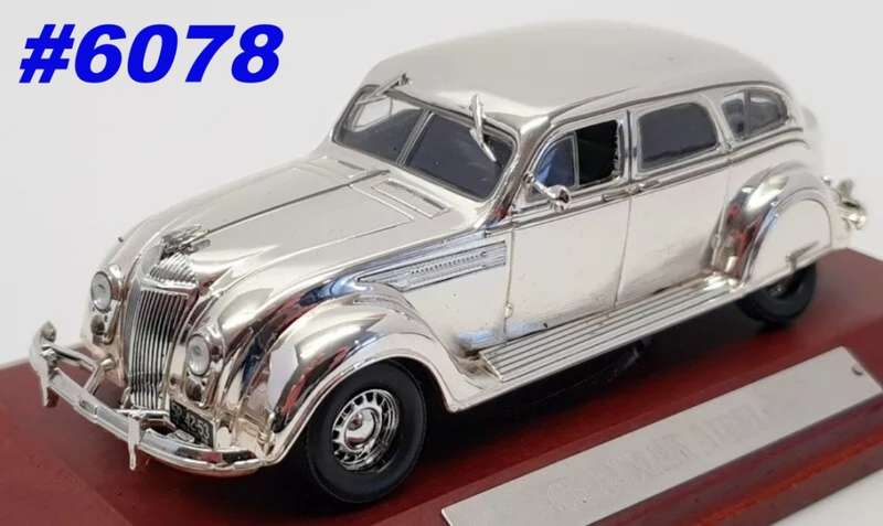 Chrysler Airflow 1934 (Chrome Display Model) 1/43 Atlas NEW+timber-plinth+boxed #6078 instant wheels