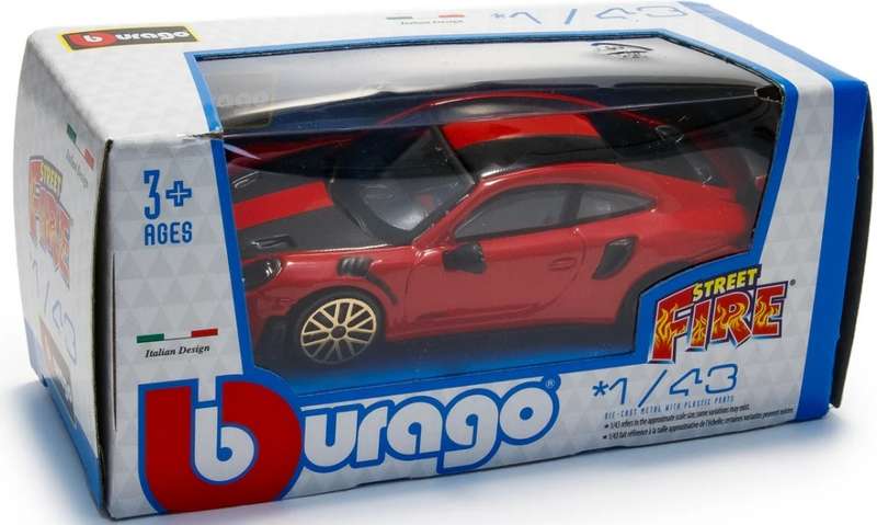 Porsche 911 GT2 RS 2018 red/black 1/43 Bburago NEW+boxed  #6086 instant wheels