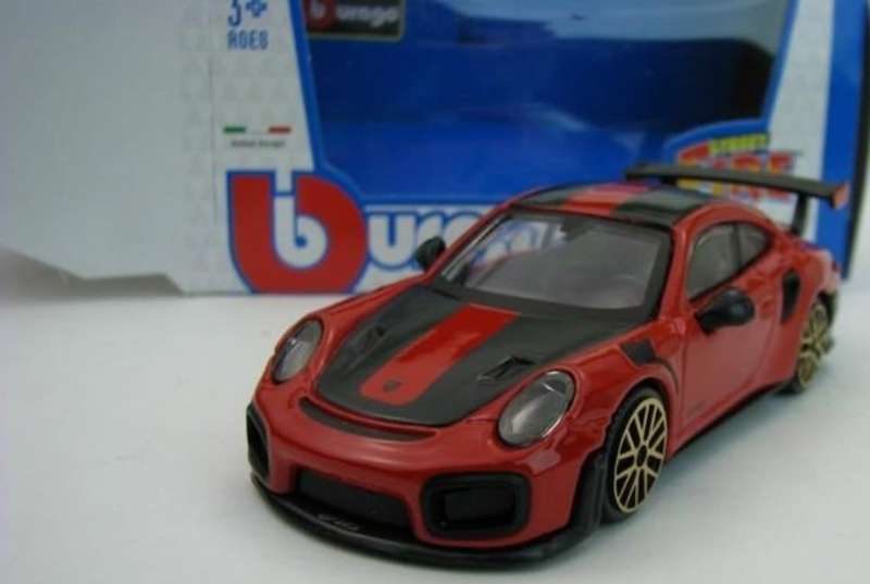 Porsche 911 GT2 RS 2018 red/black 1/43 Bburago NEW+boxed  #6086 instant wheels