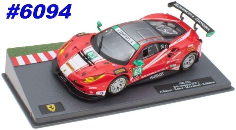 Ferrari 488 GT3 #63 24h Daytona 2017 1/43 IXO/Deagostini  NEW+boxed #6094 instant wheels