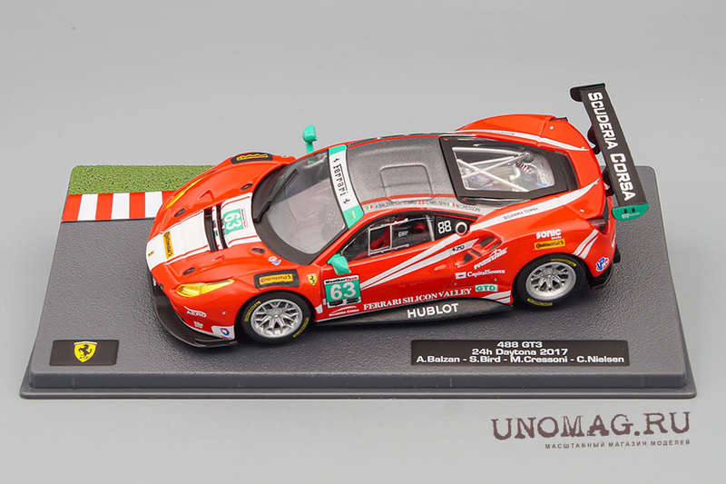 Ferrari 488 GT3 #63 24h Daytona 2017 1/43 IXO/Deagostini  NEW+boxed #6094 instant wheels
