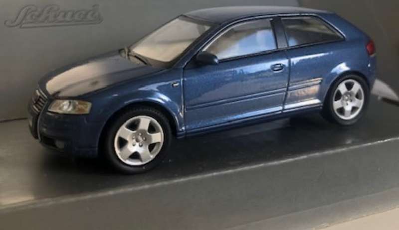 Audi A3 Sportback 2012 blue-grey-met 1/43 Schuco NEW+boxed  #4039 instant wheels