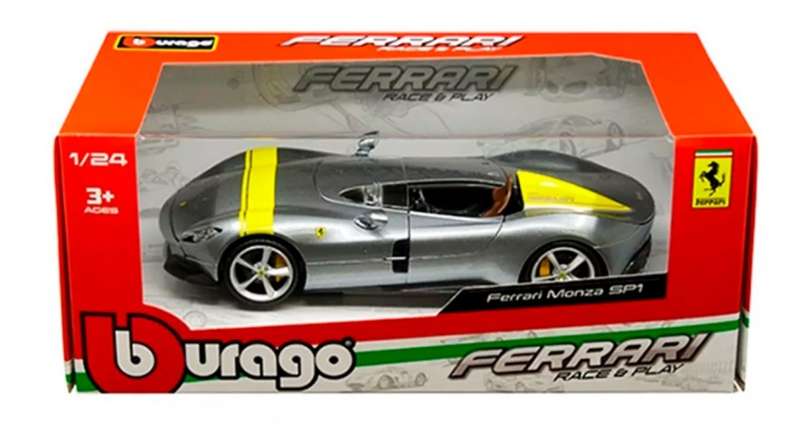 Ferrari Monza SP1 2019 silvergrey 1/43 Bburago NEW+boxed #6100 instant wheels