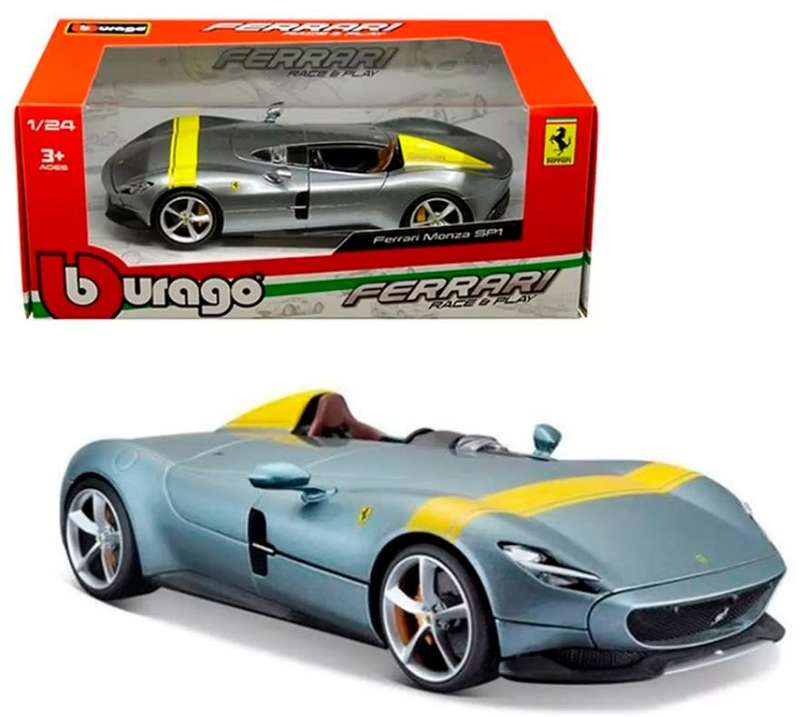 Ferrari Monza SP1 2019 silvergrey 1/43 Bburago NEW+boxed #6100 instant wheels