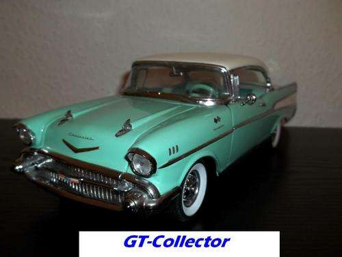 1:18 Chevrolet BelAir 1957 mint green+white by Ertl, superb cond, 7 days money-back guarantee! 041
