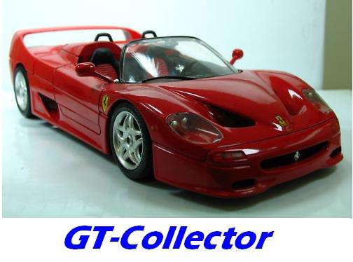 1:18 Ferrari F50 Barchetta/Spyder red 1995 by Bburago, as new in original box, 7-D mon-back g'tee!