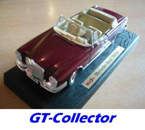 1:18 Mercedes-Benz 280 SE coupe convertible 1966 burgundy by Maisto, MINT, Guarantee!