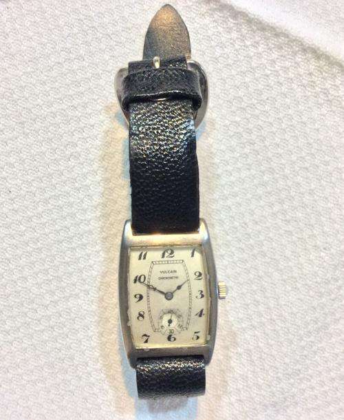 A rare vintage chronometer wrist watch. Vulcain with silver casing. No reserve