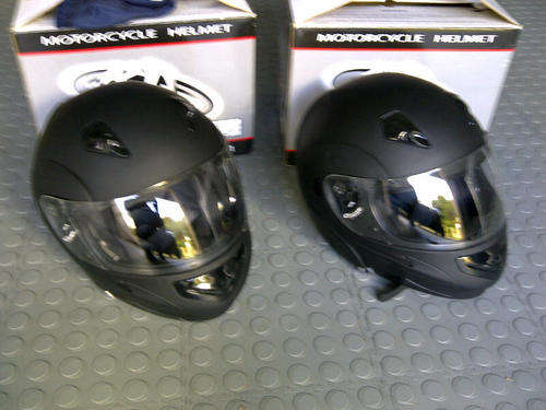 2 x Vega Helmets. Still brand new in original boxes and protective covers!!