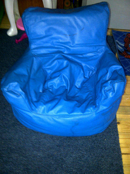 Such a Cute Blue Bean Bag Chair for Baby's room!!