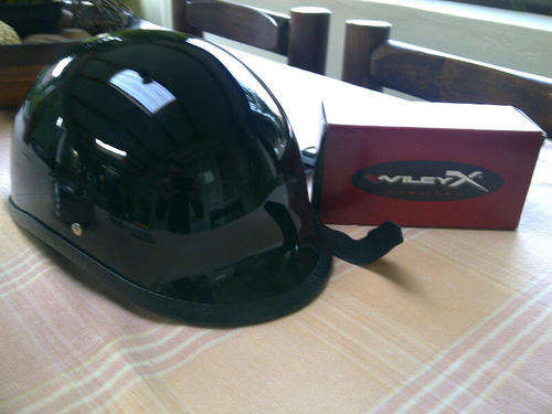 Cruiser bike helmet and goggles for Bryanston15