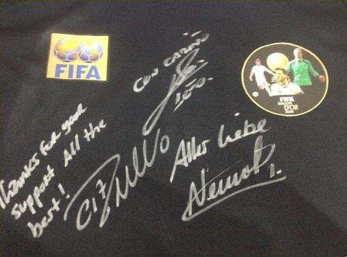 L@@K....FIFA 2014 BALLON D'OR LIMITED EDITION TOP 3 PLAYERS IN THE WORLD SIGNED JERSEY.