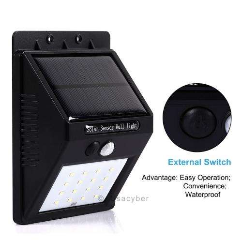 Solar Powered LED Wall Light with Motion Sensor