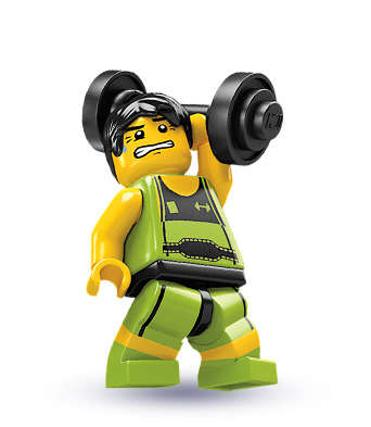 Lego minifigures series 2- Weightlifter. VERY RARE!