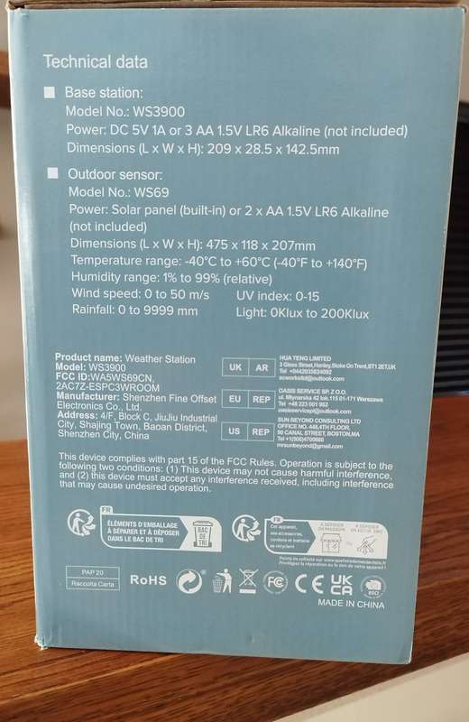 Ecowitt Weather Station WS3900 with 7inch Display
