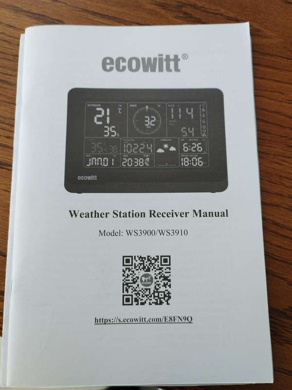 Ecowitt Weather Station WS3900 with 7inch Display
