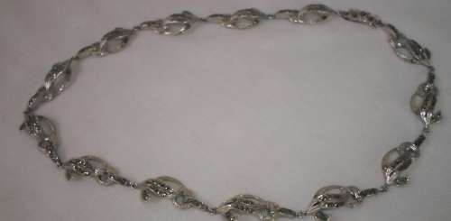 MARCASITE NECKLACE  VINTAGE WITH CLASP 38 CM LENTH