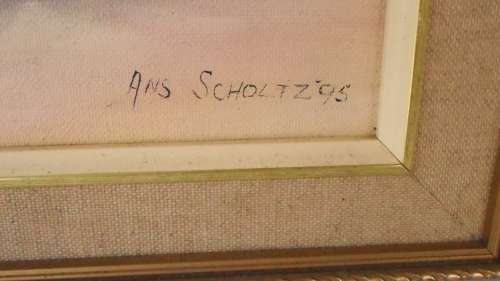 LOVELY ORIGINAL ANS SCHOLTZ OIL ON BOARD PAINTING