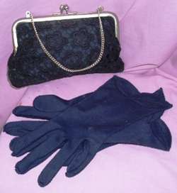 *STUNNING SET* GLOVES AND VINTAGE HANDBAG