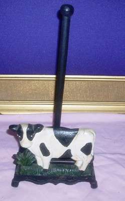 CAST IRON COW PAPPER TOWL HOLDER