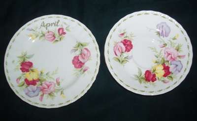 THIS IS A ROYAL ALBERT FLOWER OF THE MONTH SIDE PLATE AND SAUCER