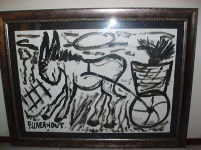 BEAUTIFUL  ORIGINAL (FRAMED )SIGNED CLEARHOUT (BIG BIG BIG)