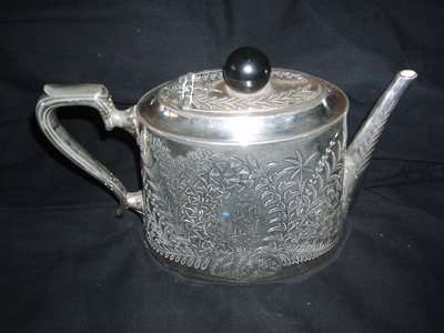 *****OLD SILVER PLATED TEA POT ****