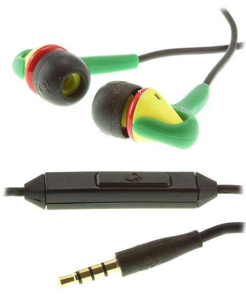 SKULL CANDY SMOKIN BUD RASTA W/MIC