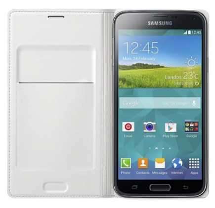 SAMSUNG GALAXY S5 FLIP WALLET- METALLIC WHITE