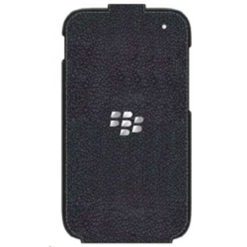 BLACKBERRY Q5 FLIP SHELL, LEATHER, BLACK