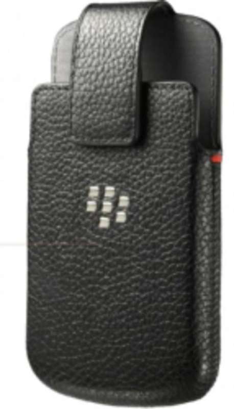 BLACKBERRY Q10 LEATHER SWIVEL HOLSTER - BLACK