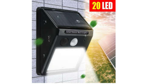 20 LED Solar Power PIR Motion Sensor Wall Light Outdoor Garden Waterproof Lamp