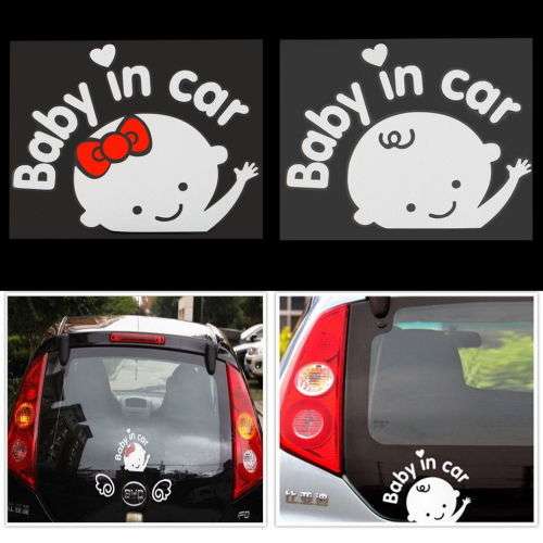 Cute & Practical " Baby in Car "  for Girl Safety Sticker