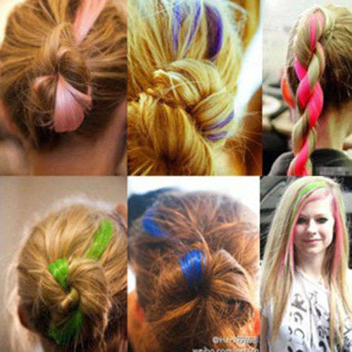 Cool " Neon Green " Colour Synthetic Hair Extension