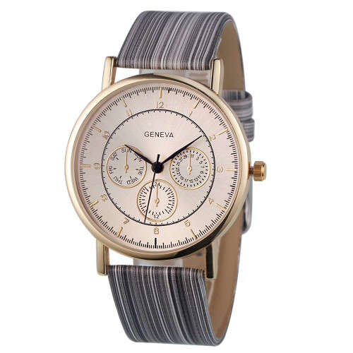 Ladies Exquisite GENEVA Leather Band Watch