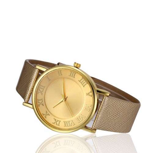 Ladies Stunning Golden Leather Band Watch