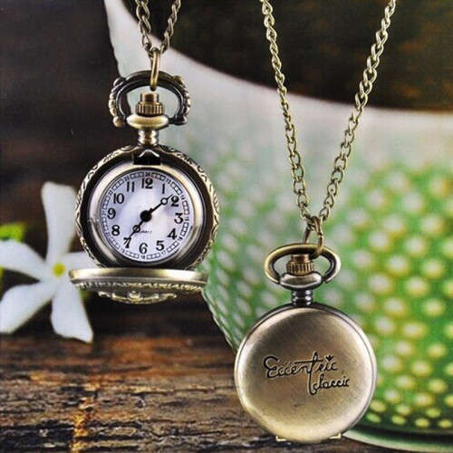 Cool Vintage Looking Bronze Plated  '' ECCENTRIC CLASSIC ''   Mini  Pocket Watch
