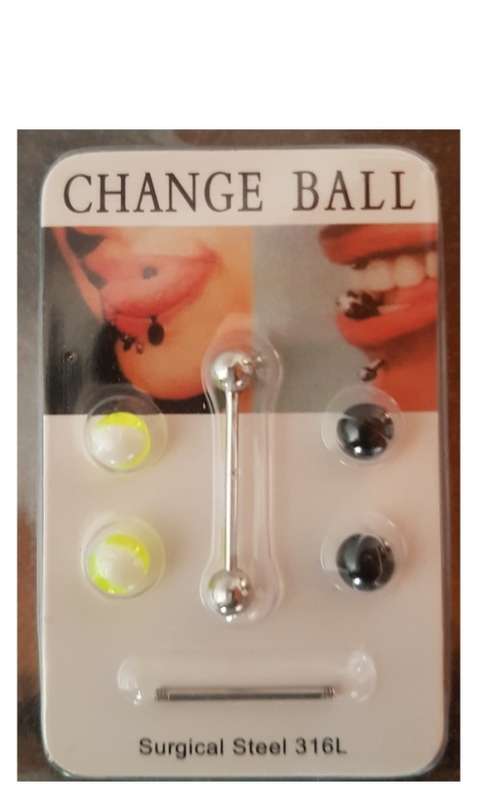 Funky and Colourful  8Pc  Bar Bell Tongue  Navel  Lip  Ring Set  ( 8Pc )