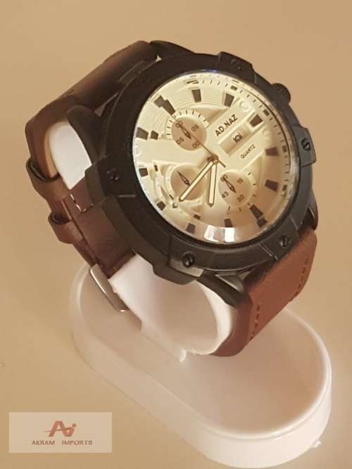 Mens Fashionable & Cool  Military Style Leather Band Watch