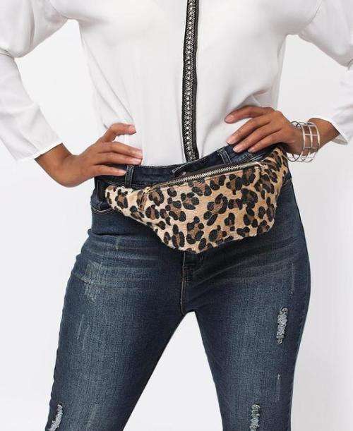 Ladies Stunning and Practical Leopard Print Moon Bag
